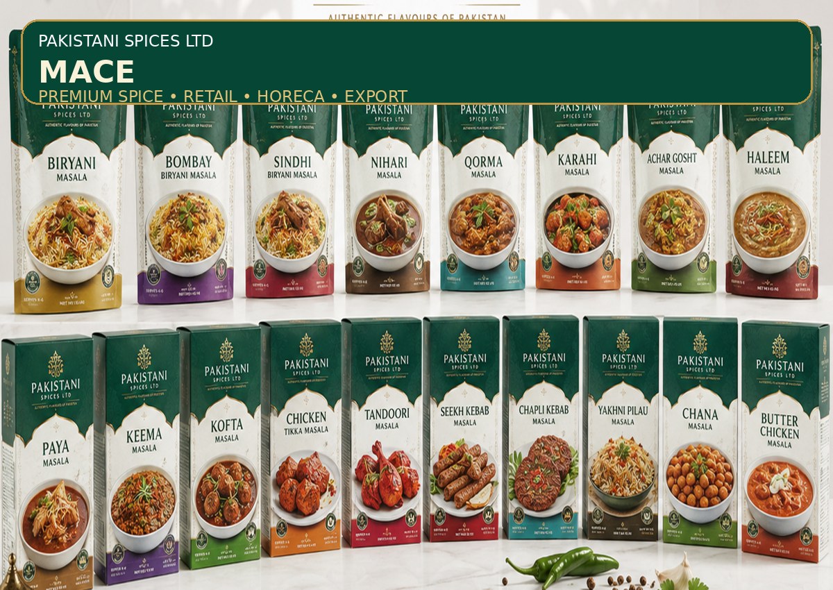 Mace Pakistani Spices Ltd packaging
