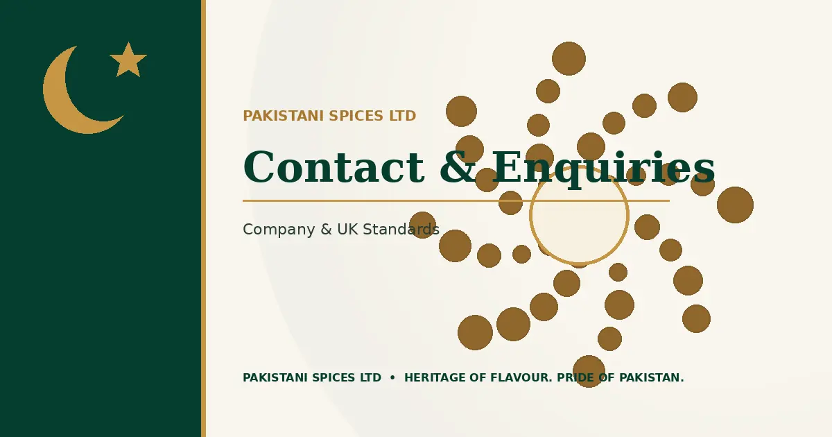 Pakistani Spices Ltd contact and trade enquiry
